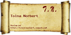 Tolna Norbert névjegykártya